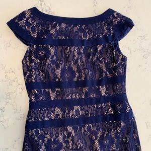 Blue & Nude Lace Adrianna Papell Dress